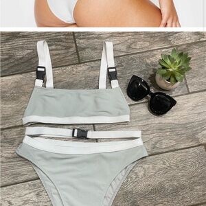 Frankie’s bikinis Kiki ribbed high waisted bikini